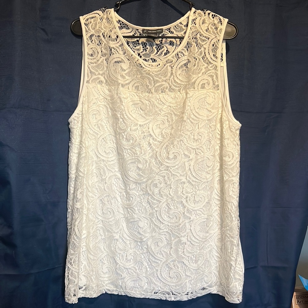 Adrienne Papel illusion sleeveless top XXL EUC